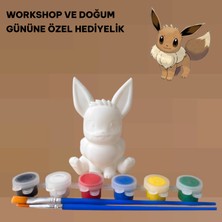 3D Layer Craft 3D Eevee Pokemon Set Figür Boyama Seti - Kendin Boya Hobi ve Etkinlik Seti - Akrilik Boya + 2 Fırça