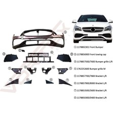 Mercedes - Ön Tampon Set Amg (Braket-Izgara) Cla W117 2016-