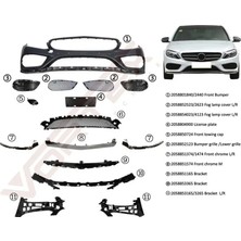 Mercedes - Ön Tampon Set Amg (Alt Kromlu) W205 2014-
