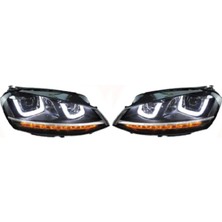 Volkswagen - Ön Far Set ( Çift U LED Kayar Sinyal )  Golf 7 13-