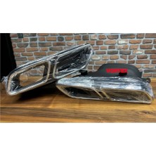 Mercedes - Arka Egzoz Ucu Set (C63 Gümüş Renk) W205 2014-