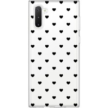 Mobilpad Samsung Galaxy Note 10 Uyumlu Minik Kalpler Desenli Şeffaf Telefon Kılıfı