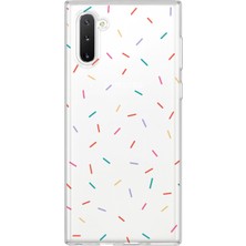 Mobilpad Samsung Galaxy Note 10 Uyumlu Şekiller Desenli Şeffaf Telefon Kılıfı