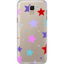 Mobilpad Samsung Galaxy J6 Uyumlu Yıldızlar Desenli Şeffaf Telefon Kılıfı