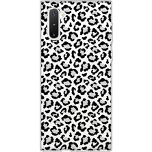 Mobilpad Samsung Galaxy Note 10 Uyumlu Leopar Desenli Şeffaf Telefon Kılıfı