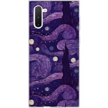 Mobilpad Samsung Galaxy Note 10 Uyumlu Van Gogh Desenli Şeffaf Telefon Kılıfı