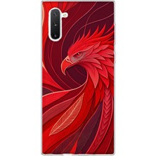 Mobilpad Samsung Galaxy Note 10 Uyumlu Anka Kuşu Desenli Şeffaf Telefon Kılıfı