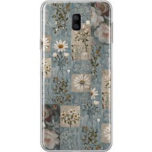 Mobilpad Samsung Galaxy J6 Plus Uyumlu Vintage Çiçekler Desenli Şeffaf Telefon Kılıfı
