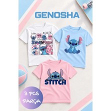 Genosha Stitch 3 Tshirt Takımı Baskılı