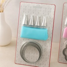 Pasta Süsleme Seti 8 Parça (Krema Torbası, Metal Uçlar, Kurabiye Kalıpları)