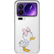 Mobilpad Xiaomi 17 Pro Max Uyumlu Sevimli Ördek Desenli Şeffaf Telefon Kılıfı