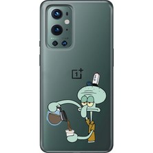 Mobilpad Oneplus 9 Pro Uyumlu Squidward Desenli Şeffaf Telefon Kılıfı