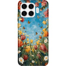 Mobilpad Xiaomi 17T Uyumlu Laleler Kolaj Desenli Şeffaf Telefon Kılıfı