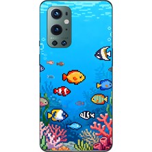 Mobilpad Oneplus 9 Pro Uyumlu Balıklar Desenli Şeffaf Telefon Kılıfı