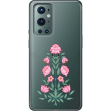Mobilpad Oneplus 9 Pro Uyumlu Çiçek Desenli Şeffaf Telefon Kılıfı