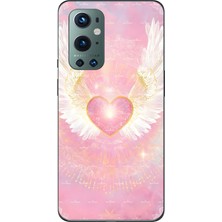 Mobilpad Oneplus 9 Pro Uyumlu Melek Kalp Desenli Şeffaf Telefon Kılıfı