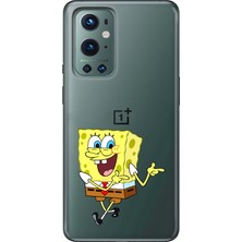 Mobilpad Oneplus 9 Pro Uyumlu Sünger Bob Desenli Şeffaf Telefon Kılıfı