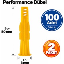 Ege Arge Made Performance Roket Dübel 8 mm 100 Lü 2 Paket