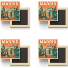 İberk Madrid Ispanya - Prado Müzesi - 4 Adet - Baskılı Buzdolabı Magneti 9x9 cm