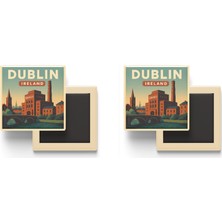 İberk Dublin Irlanda - Guinness Deposu (Guinness Müzesi) - 2 Adet - Baskılı Buzdolabı Magneti 9x9 cm