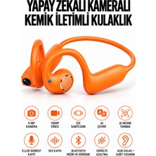 Ayers Yapay Zekalı 8 Mp Kameralı Kemik Iletimli Akıllı Açık Kulak Bluetooth Kulaklık, 1080P Eıs Video ve Ses Kaydı, 8 GB Depolama, Aı Çeviri, Kadın-Erkek Kulak Arkası Spor, Koşu ve Bisiklet Kulaklığı Modeli