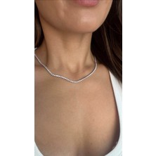 Ravinity Minimalist Taşlı Kadın Kolye Su Yolu Altın Zincir Zirkon Kolye