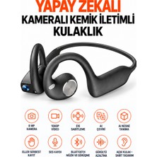 Ayers Yapay Zekalı 8 Mp Kameralı Kemik Iletimli Akıllı Açık Kulak Bluetooth Kulaklık, 1080P Eıs Video ve Ses Kaydı, 8 GB Depolama, Aı Çeviri, Kadın-Erkek Kulak Arkası Spor, Koşu ve Bisiklet Kulaklığı Modeli