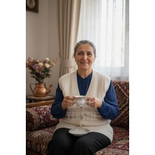 Düğmeli Yumoş Yelek Krem