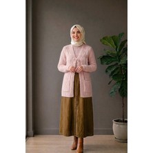 Yumoş Ponpon Bağlamalı Yelek - Pudra