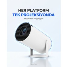 HY300 Mini Projeksiyon 4K Destekli ? Android Wifi Bluetooth