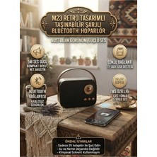 Novmark Retro Tasarımlı Taşınabilir Şarjlı Bluetooth Hoparlör