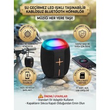 Novmark Su Geçirmez LED Işıklı Taşınabilir Kablosuz Bluetooth Hoparlör