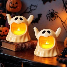 Orca Süs Halloween Dekoratif Hayalet Işıklı 1 Adet Mumluk