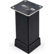 Kawin Hobidabi Metal Kare Mobilya Ayağı, Inox, 40MM x 40MM, Yükseklik Ayarlı, Dolap ve Koltuk Için, 4 Adet (4, 10 Cm)