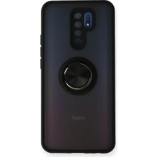 Sh Ticaret Xiaomi Redmi 9 Kılıf Montreal Yüzüklü Silikon Kapak - Siyah