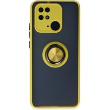 Sh Ticaret Xiaomi Redmi 10C Kılıf Montreal Yüzüklü Silikon Kapak - Sarı