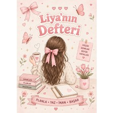 Liamir Studio Isimli Kişiselleştirilebilir Not Defteri , Notebook, A5 Kareli Not Defteri 50 Yaprak, 100 Sayfa, Laminasyon Kapak / Tel Spiral