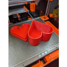3D Baskı Kalp Şeklinde Kapaklı Hediye Kutusu Dekoratif Takı Yüzük Saklama Kutusu Sevgililer Günü 10X10X5 cm