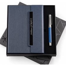 Hediye Rengi Isme Özel Premium Defter ve Roller Kalem Seti Tasarım Kutulu-Renk Seçenekli