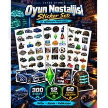 Ceres Studio Oyun Nostaljisi Retro Oyuncu Sticker Seti - Defter, Ajanda ve Hediye Süsleme Etiketleri