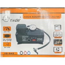 Burada Bulabilirsin 220 Volt-12 Volt 250 Psi Kompresör Lastik Hava Şişirme Oto Pompası Fişli ve Çakmaklı YAGE-843