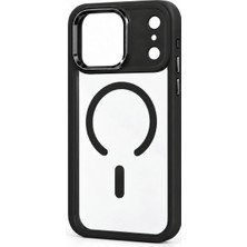 Madam Case Apple iPhone 17 Pro Uyumlu Siyah Armor Krom Magsafe Luxury Kılıf