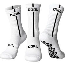 KSB Store Kaydırmaz 3'lü Futbol Çorabı Beyaz | Bilek Destekli, Denge ve Tutuş Sunan Spor Çorabı
