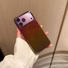 Madam Case Apple iPhone 17 Pro Uyumlu Bordo Armor Simli Hologramlı Sert Kılıf