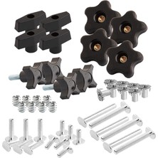 Kawin Powertec 71173 Düzenek ve Sabitleme T-Track Donanım Kiti, Düğmeli ve 1/4-20 Dişli, 46 Parçalı Set