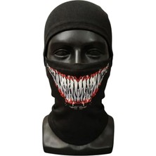 KSB Store Unisex Tam Yüz Balaklava Diş Desenli Kışlık Maske Nefes Alan Esnek Kask Altı Boyunluk Yumuşak Viskoz