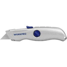 Kawin Workpro WP213007 Alüminyum Gövde Otomatik Geri Çekilebilir Rötuş Maket Bıçağı
