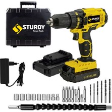 Sturdy  Sanzumanlı Setlı Darbeli Flovving  Lıon Matkap 23 Parca Setli