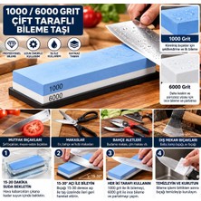 Kawin Aee® 1000/6000 Grit Çift Taraflı Bileme Taşı, Su Taşı Bileyici, Profesyonel Bıçak Makas Şef Bıçağı El Aletleri Bileme Taşı, Kaymaz Tabanlı