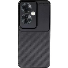 Oppo Reno 11F Kılıf Auto Focus Karbon Kapak - Siyah